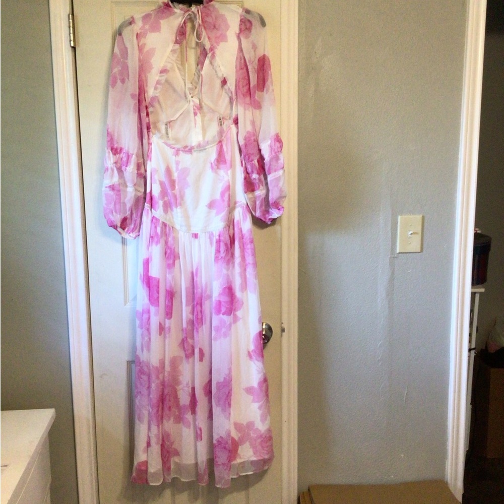 Offer $50๐๐ผ ASOS Design pink white maxi dress NWT - Picture 6 of 12